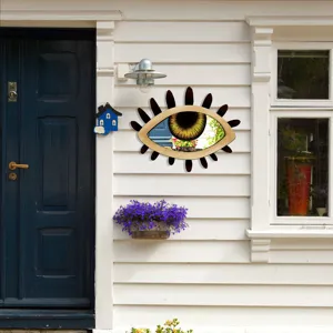 Bohemian style eye shaped wall mirror, unique decorative acrylic mirror for home bedroom.