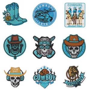 Western Cowboy Stickerei Aufnäher Applikation DIY Dekorativ Aufbügeln Aufnäher Für Kleidung Jacke Rucksack
