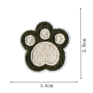 Cute bear paw embroidery patch for clothing decoration, DIY apparel sewing accessory item.