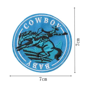 Westlicher Cowboy bestickter Stoffaufnäher Abzeichen DIY dekorativer Patch 7x7cm