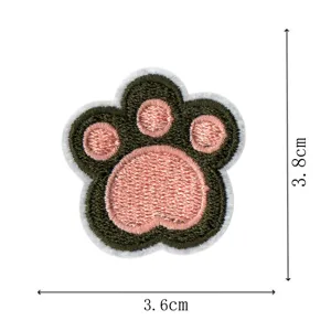 Cute embroidered cat paw patch, multi-color embroidered badge for clothing shoes decor.