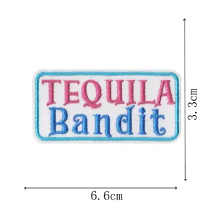 Bar theme English letter embroidered patch DIY clothing badge accessory size 6.6x3.3cm