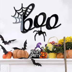 Halloween 3D Akryliko Kathreftes Toichoy BOO Arachni Parti Diakosmisi Toichoy Spiti