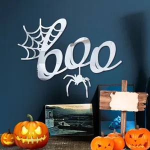 Halloween 3D akryliko kathreftis toixoy BOO istos arakhnis giortini diakosmisi.