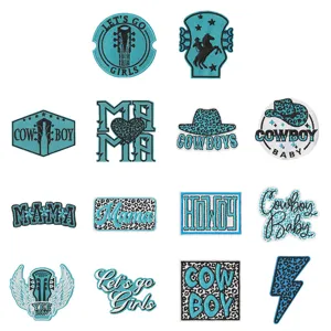Écusson Brodé Thermocollant Applique DIY Vêtements Accessoires Lettre Éclair Badge Écussons Pour Vêtements Jeans Chapeaux Sacs