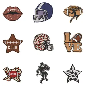 Écussons Brodés de Football Américain de Dessin Animé Motif Léopard Casquette de Base-Ball Décor Badges Thermocollants Vêtements DIY