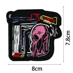 Patch brodé tête de mort punk écusson thermocollant pour vêtement veste sac à dos