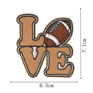 Écusson brodé Football LOVE thermocollant badge pour casquette veste vêtement DIY décoration