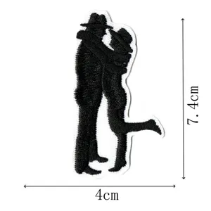 Vintage couple silhouette embroidered patch clothing accessory DIY decorative patch appliques
