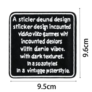 Écusson brodé noir avec texte et bordure blancs, accessoire de vêtement style punk.