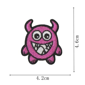 Pink cartoon monster embroidered cloth patch DIY apparel accessories decorative badge for clothes.