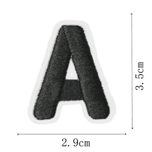 Black letter A embroidery patch iron on clothing DIY decorative badge applique 3.5cm