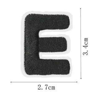 Black letter E embroidery patch DIY clothing decorative iron on badge applique 2.7x3.4cm