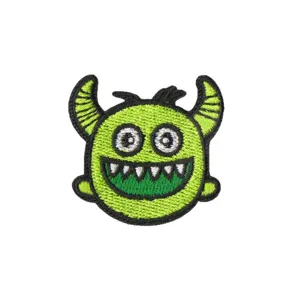 Cute cartoon green monster embroidery patch DIY clothing accessories badge applique new style