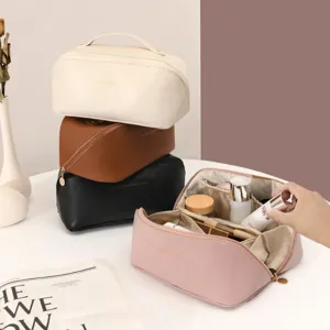 Large capacity accordion cosmetic bag, stylish travel storage organizer for daily essentials.