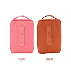 Portable travel storage bag organizer for underwear and cosmetics, dual color option waterproof.