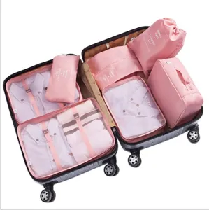 Set di 7 Cubi di Imballaggio da Viaggio, Borse Organizer Portatili per Valigia Vestiti
