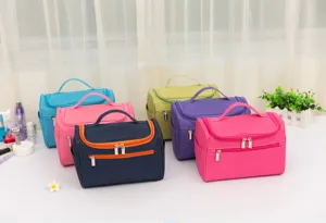 Wasserdichte Nylon Reise Kulturtasche mit grossem Kapazitaet, tragbarer Kosmetik Organizer.