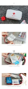 Sac de premiers secours de voyage portable avec compartiments multiples pour médicaments gris