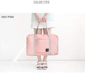 Bolsa de viaje plegable de nylon de gran capacidad bolso de mano para mujeres.