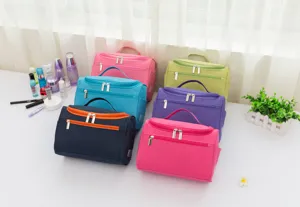 Große kapazität wasserdichte nylon reise kosmetiktasche tragbare make-up toilettenartikel organizer