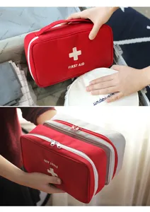 Sac de premiers secours de voyage portable grand organisateur médical vue détaillée.
