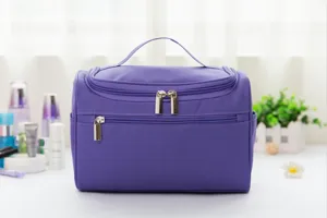Große violette Kosmetiktasche wasserdichte Nylon Reise Kulturbeutel mit Reißverschluss