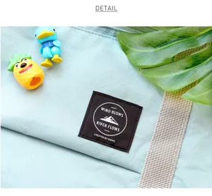 Bolsa de viaje de nylon vista de detalle gran capacidad bolsa de equipaje con asa y etiqueta