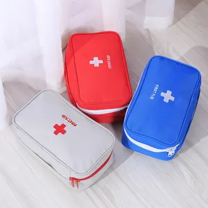 Sac de Premiers Secours Portable en Tissu Oxford Pochette de Rangement Médical d'Urgence Sac Organisateur Imperméable