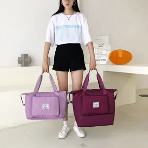 Oxford Cloth Foldable Travel Bag Waterproof Sports Gym Bag Large Capacity Luggage Storage Bag For Men And Women