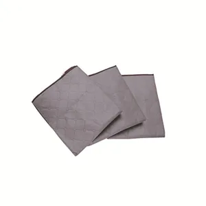 Thickened non-woven quilt storage bag, grey diamond quilted blanket organizer for home wardrobe.