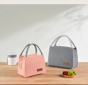 Thickened Oxford Cloth Insulated Lunch Bag Portable Thermal Bento Bag for Work School