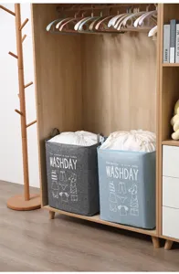 Cesta para ropa sucia plegable de gran capacidad en tela no tejida para ropa y edredones.