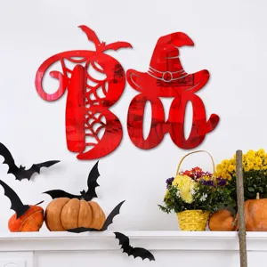 Halloween 3D Spinnennetz BOO Acryl Spiegel Wandaufkleber Wasserdichter Abnehmbarer Aufkleber für Zuhause Wohnzimmer Schlafzimmer Dekor