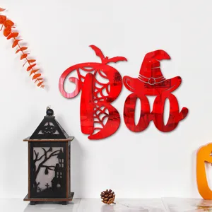 Halloween 3D Acryl Spiegel Wandaufkleber BOO Spinne Fledermaus Festival Deko Wandtattoo