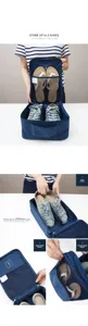 Sac de rangement de chaussures de voyage double couche imperméable pour 3 paires.