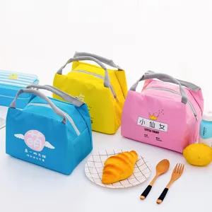 Insulated lunch bag portable bento storage tote cute cartoon cooler bag for office school picnic