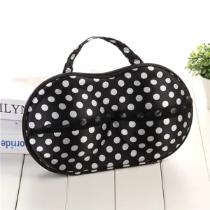 Travel bra organizer case portable polka dot storage bag for underwear and lingerie details