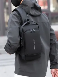 Men anti-theft sling bag tactical chest pack waterproof password lock crossbody bag for travel