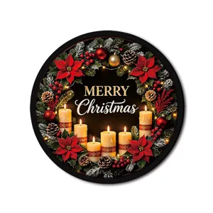 Christmas lighted wreath hanging sign holiday LED window decor wall pendant festive ornament