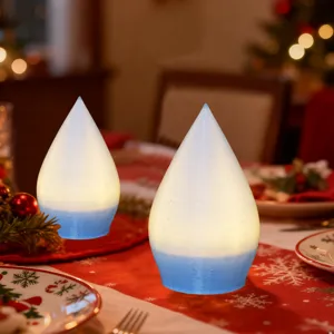 Lampada da tavolo luminosa LED a goccia di Natale decorativa festiva vista di dettaglio