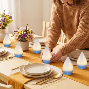 Lampada da tavolo LED luminosa a forma di goccia decorazione dettagli per interni festa