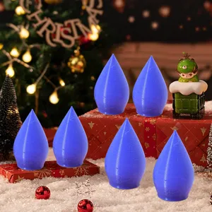 Luce notturna LED blu a goccia stampata in 3D decorazione natalizia per la tavola festiva