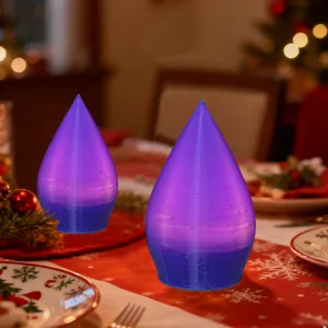 Ornamento a goccia luminoso LED 3D di Natale per la decorazione della tavola delle feste.