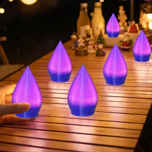 Lampada LED stampata in 3D a forma di goccia luce notturna da tavolo per decoro natalizio
