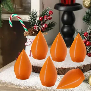 Natale 3D stampato arancione a goccia lampadina LED ornamento decorazione tavola 6pz