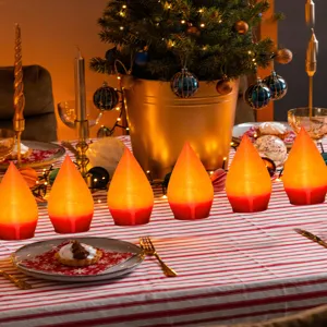 Natale 3D stampato fiamma LED luce ornamento festivo decorazione tavola atmosfera accogliente