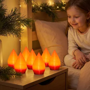 Luce notturna a LED fiamma stampata in 3D ornamento luminoso decorativo da tavolo.