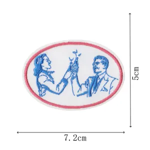 Vintage bar theme embroidered patch retro man and woman toast badge DIY clothing accessory