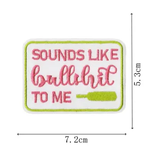 Patch brodé avec citation drôle badge accessoire de bricolage vêtements décoration thermocollant